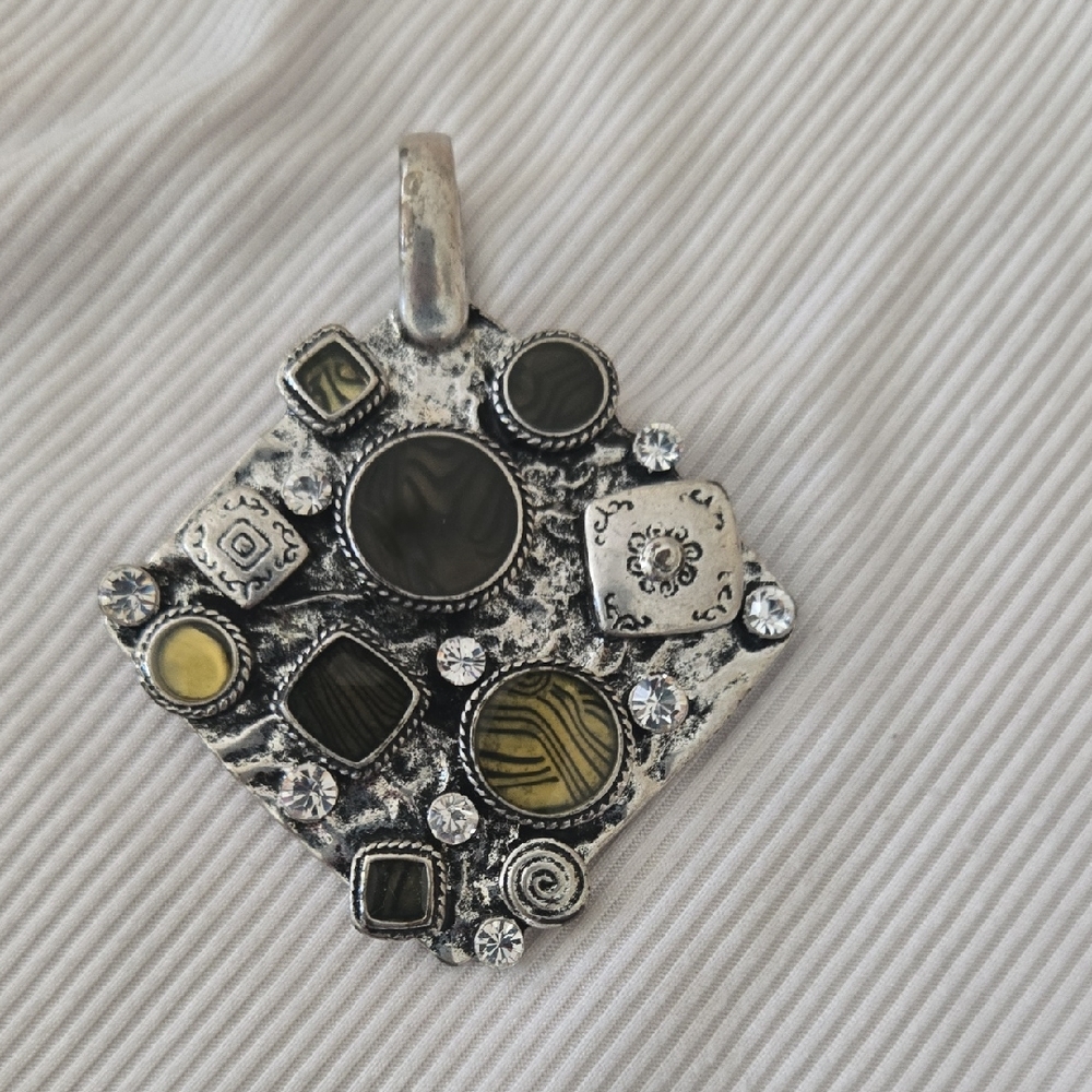 Premier Design, Silver and Black Geometric Pendant